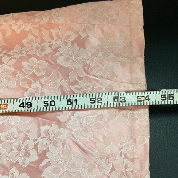 Vintage Dress 60s Pink Floral Brocade Maxi Long Formal Bow Size Small - Picture 9 of 9